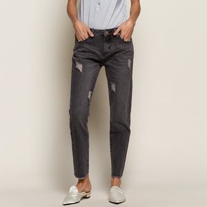 🆕 POL Distressed Denim Ankle Jeans (Smokey Black)